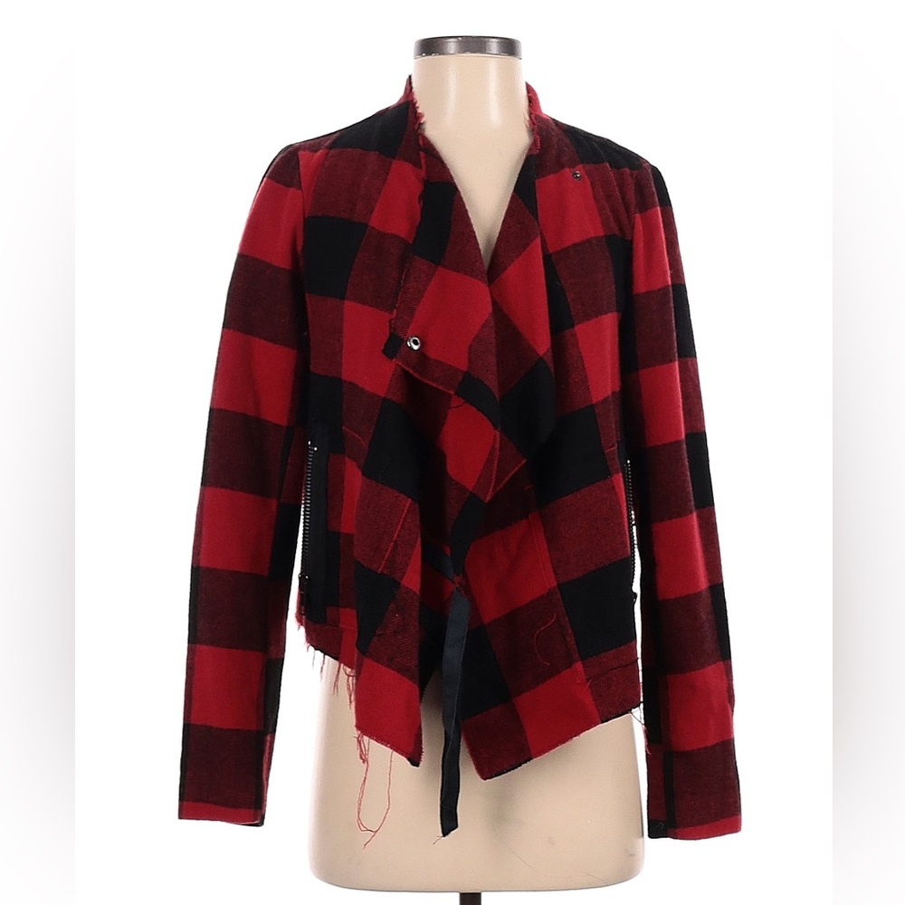 BB Dakota | Red Buffalo Plaid Light Coat + FREE scarf - Picture 2 of 9